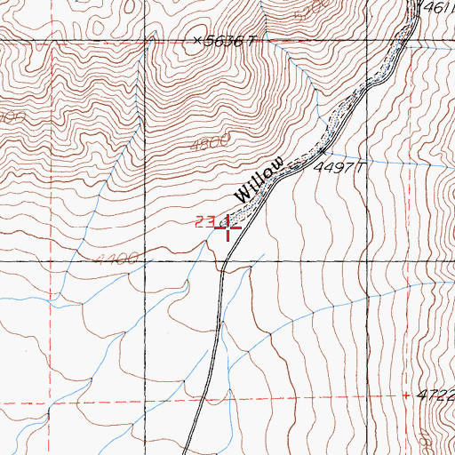 Topographic Map of Cucomungo Canyon, NV