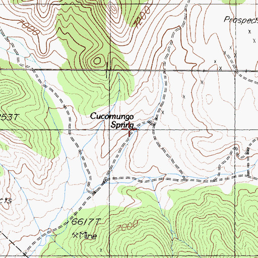 Topographic Map of Cucomungo Spring, NV