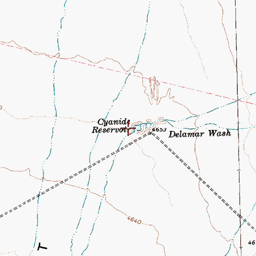 Topographic Map of Cyanide Reservoir, NV