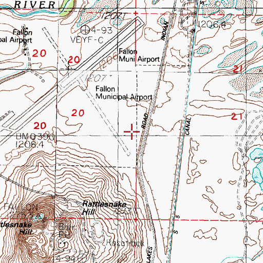 Topographic Map of D Canal, NV