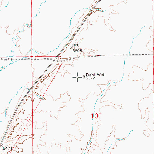 Topographic Map of Dahl Well, NV