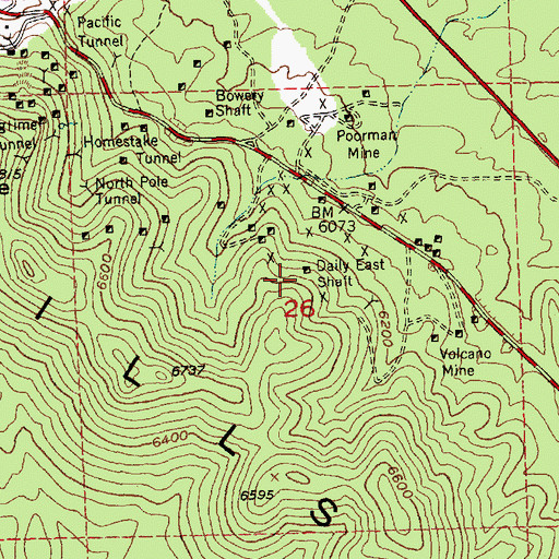 Topographic Map of Daily East Shaft, NV