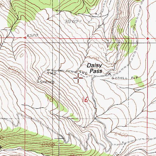 Topographic Map of Daisy Pass, NV