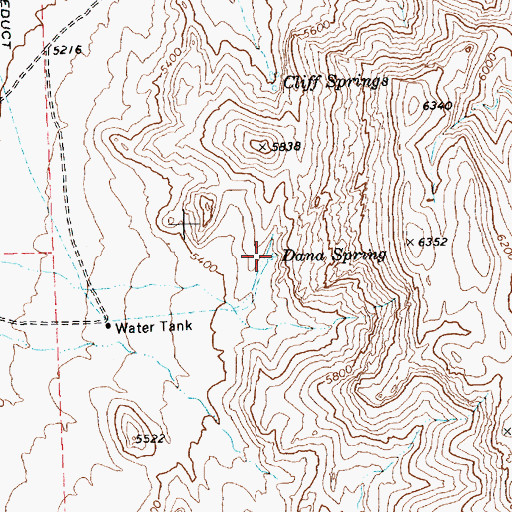 Topographic Map of Dana Spring, NV