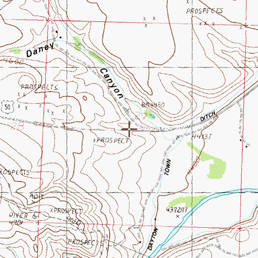 Topographic Map of Daney Canyon, NV