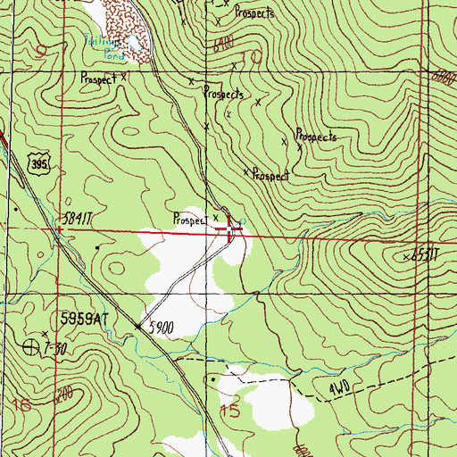 Topographic Map of Danite Mine, NV