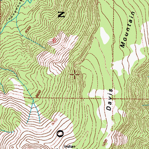 Topographic Map of Davis Mountain, NV