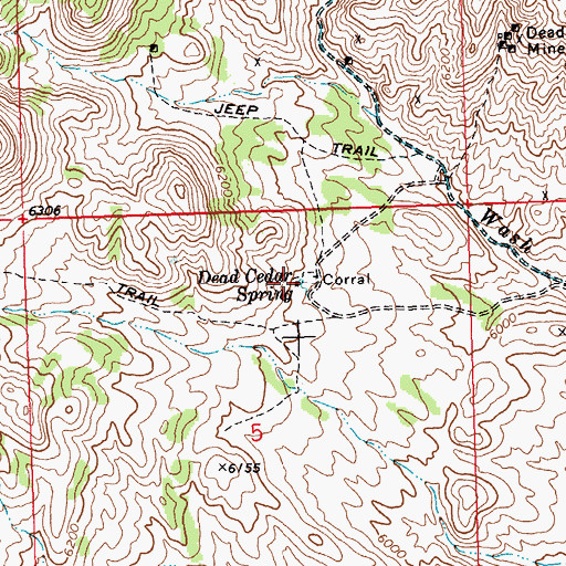 Topographic Map of Dead Cedar Spring, NV