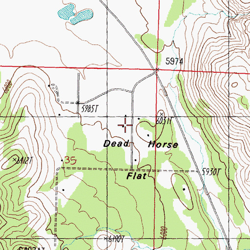 Topographic Map of Dead Horse Flat, NV