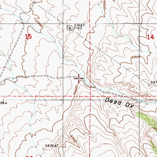 Topographic Map of Dead Ox Canyon, NV