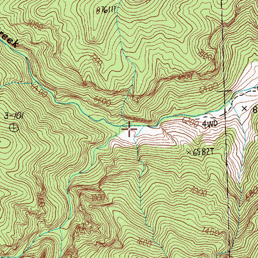 Topographic Map of Deadman Creek, NV