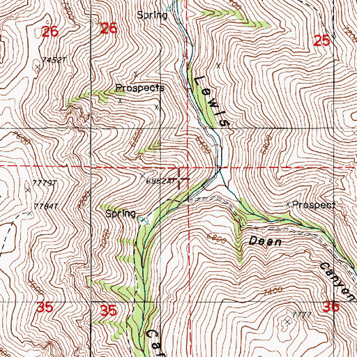 Topographic Map of Dean Canyon, NV