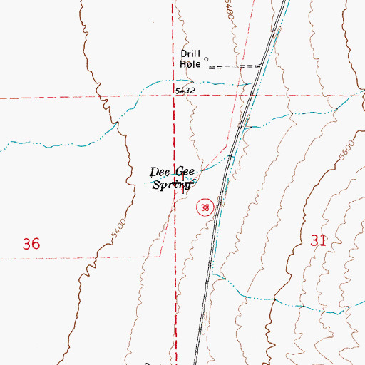 Topographic Map of Dee Gee Spring, NV
