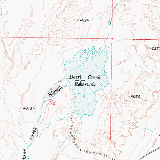 Topographic Map of Deer Creek Reservoir, NV