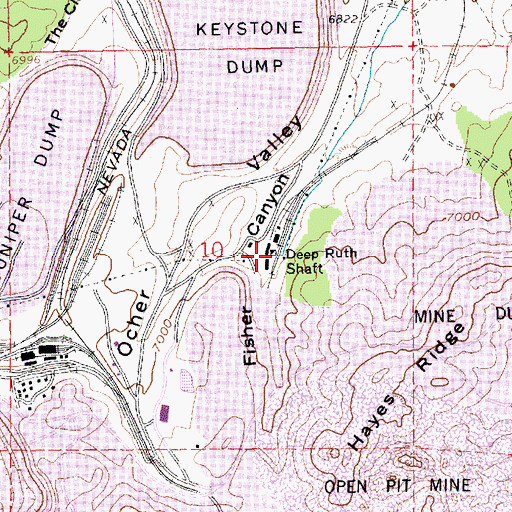 Topographic Map of Deep Ruth Shaft, NV