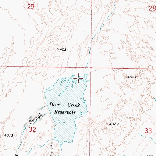 Topographic Map of Deer Creek Slough, NV