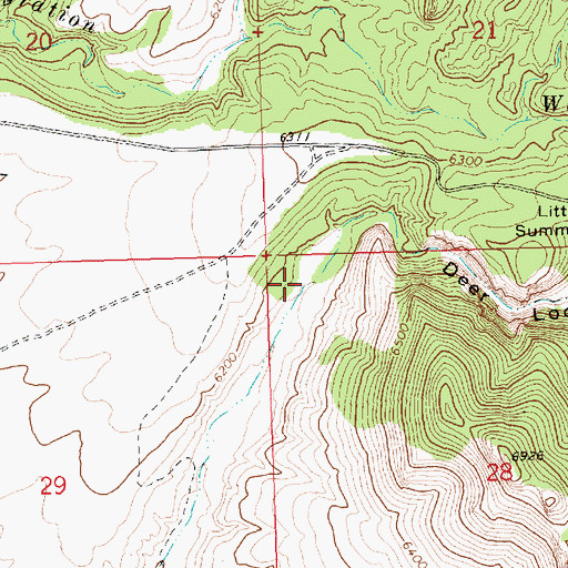 Topographic Map of Deer Lodge Canyon, NV