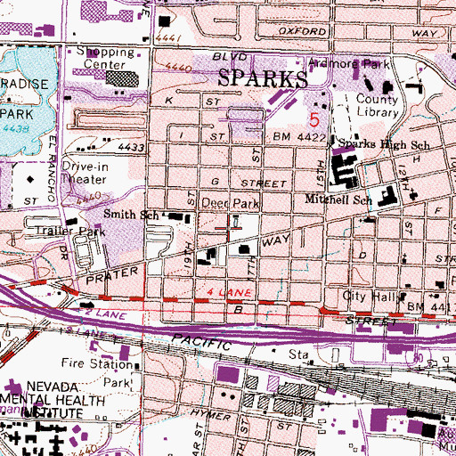 Topographic Map of Deer Park, NV