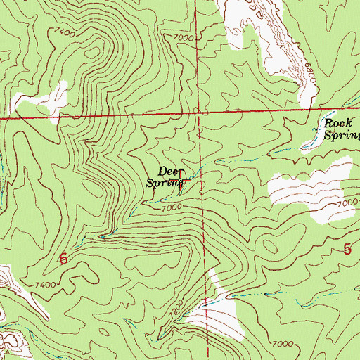 Topographic Map of Deer Spring, NV