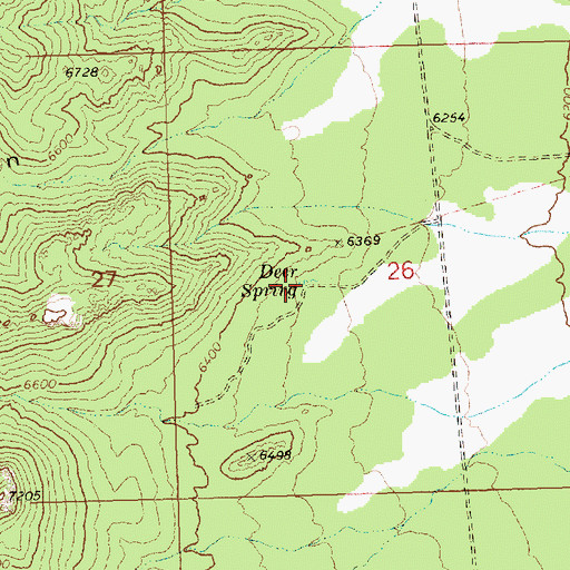 Topographic Map of Deer Spring, NV