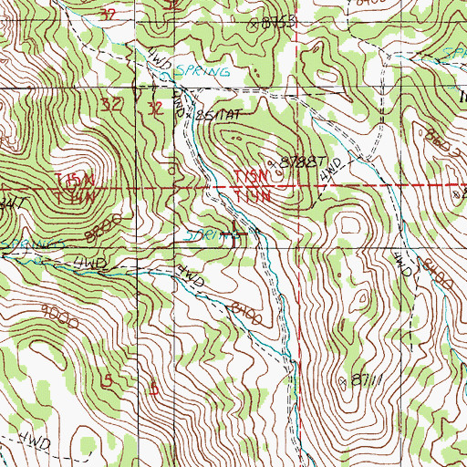 Topographic Map of Deer Spring, NV