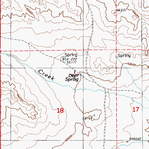 Topographic Map of Deer Spring, NV