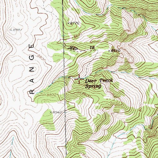 Topographic Map of Deer Track Spring, NV