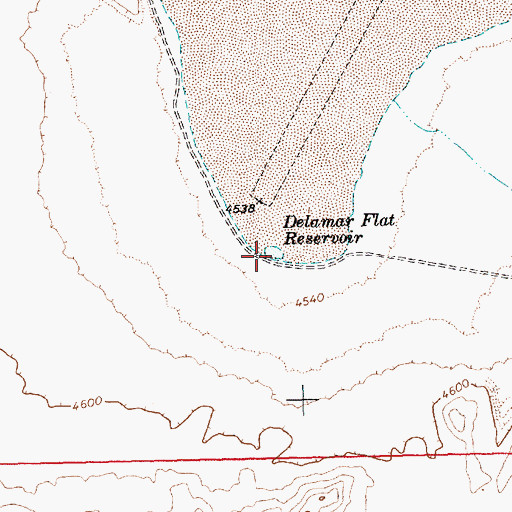 Topographic Map of Delamar Flat Reservoir, NV