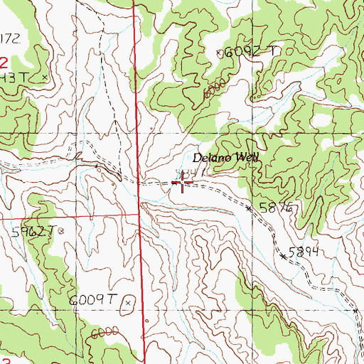 Topographic Map of Delano Well, NV