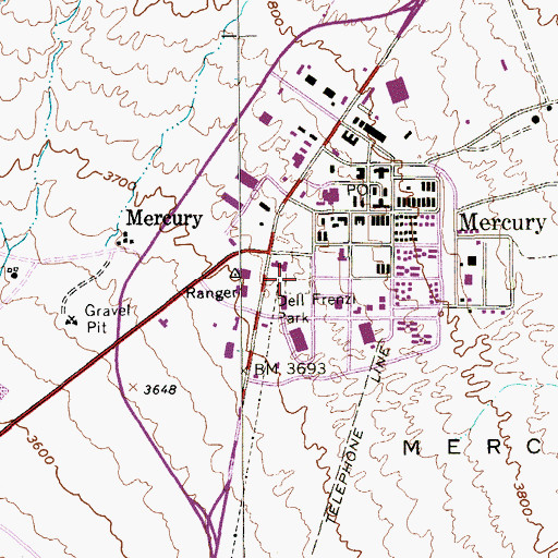 Topographic Map of Dell Frenzi Park, NV