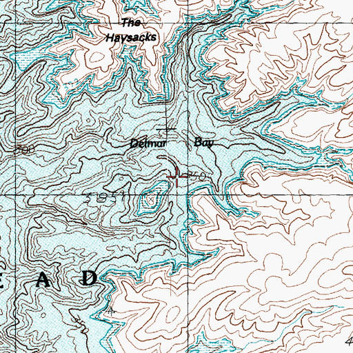 Topographic Map of Delmar Bay, NV