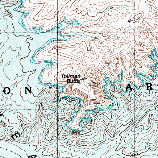 Topographic Map of Delmar Butte, NV