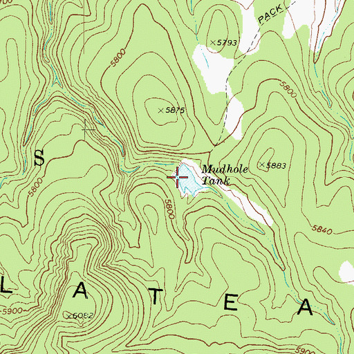 Topographic Map of Mudhole Tank, AZ