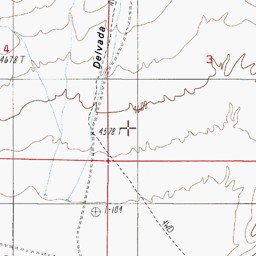 Topographic Map of Delvada Canyon, NV