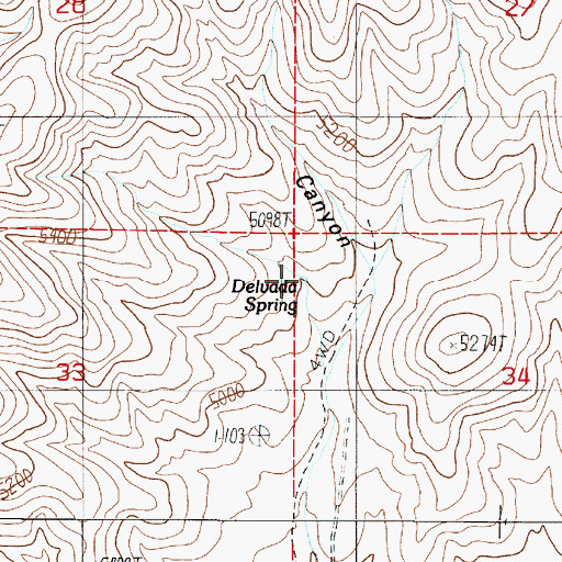 Topographic Map of Delvada Spring, NV