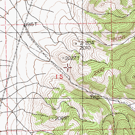 Topographic Map of Denton Canyon, NV