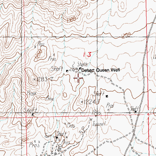 Topographic Map of Desert Queen Well, NV