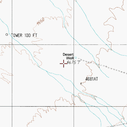 Topographic Map of Desert Well, NV