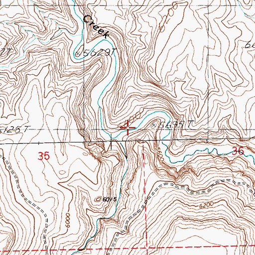 Topographic Map of Devil Creek, NV
