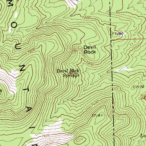 Topographic Map of Devil Rock Springs, NV