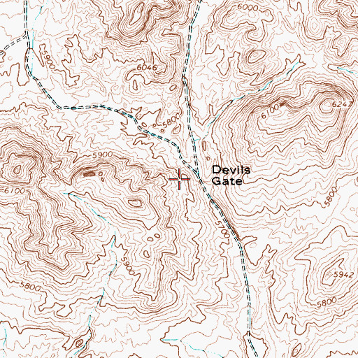 Topographic Map of Devils Gate, NV