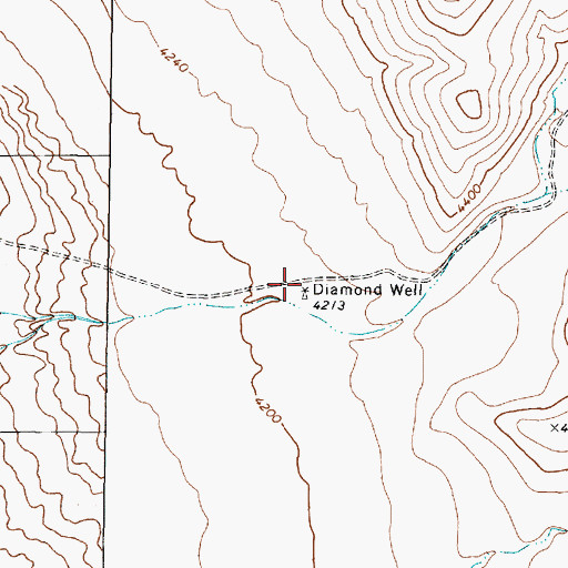 Topographic Map of Diamond Well, NV