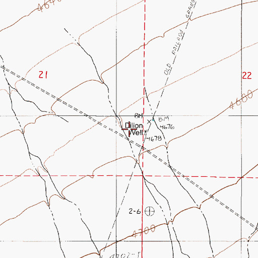 Topographic Map of Dillon Well, NV