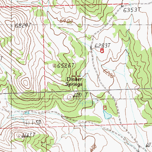 Topographic Map of Dinner Springs, NV