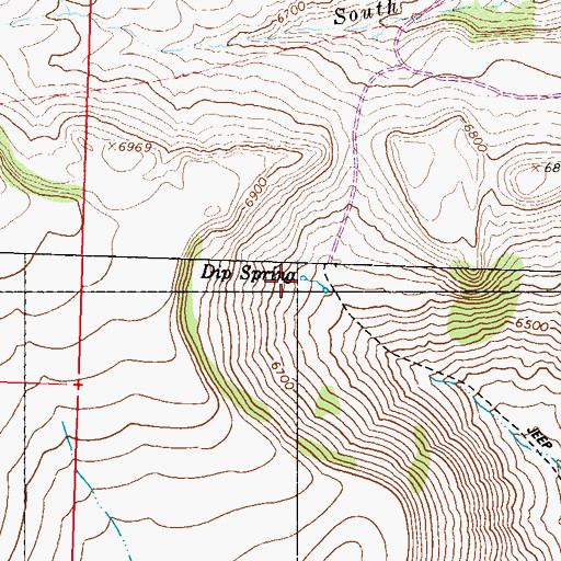 Topographic Map of Dip Spring, NV