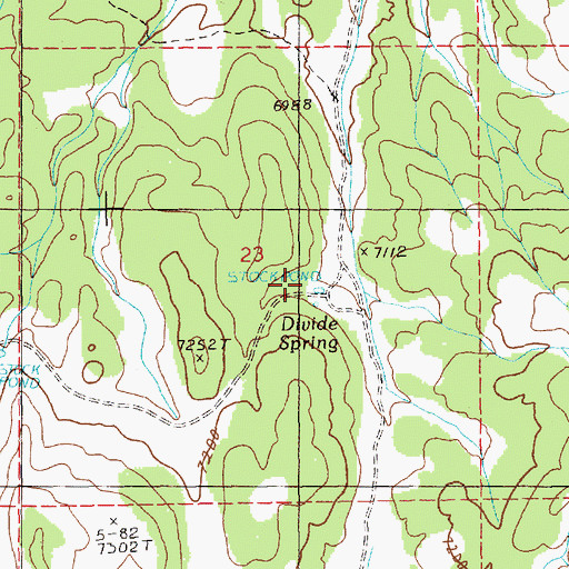 Topographic Map of Divide Spring, NV