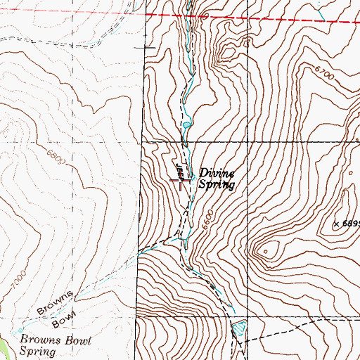 Topographic Map of Divine Spring, NV