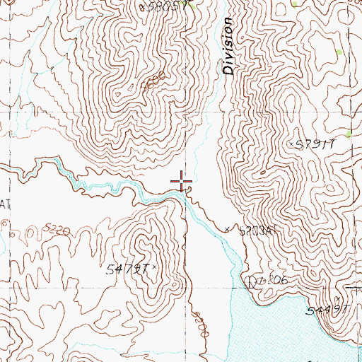 Topographic Map of Division Canyon, NV