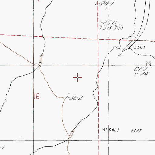 Topographic Map of Dixie Meadows, NV