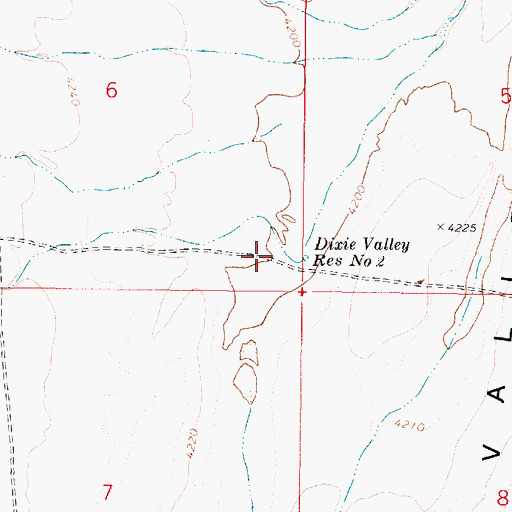 Topographic Map of Dixie Valley Reservoir Number Two, NV
